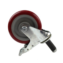 5 inch medium expansion bracket jujube red caster wheels with brake